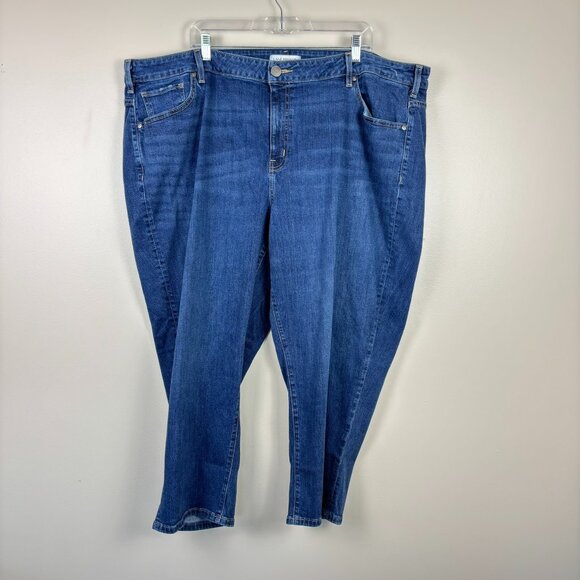 Lane Bryant Women's Mid-Rise Essential Stretch Girlfriend Crop Jeans | Size 26 - Picture 1 of 12